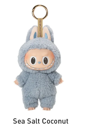 Sea Salt Coconut Labubu — macaron labubu card & figure close-up